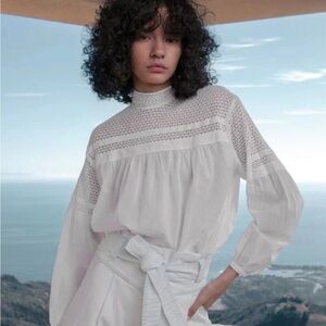 A.L.C. Reno Mesh Yoke‎ Top in White Size 0